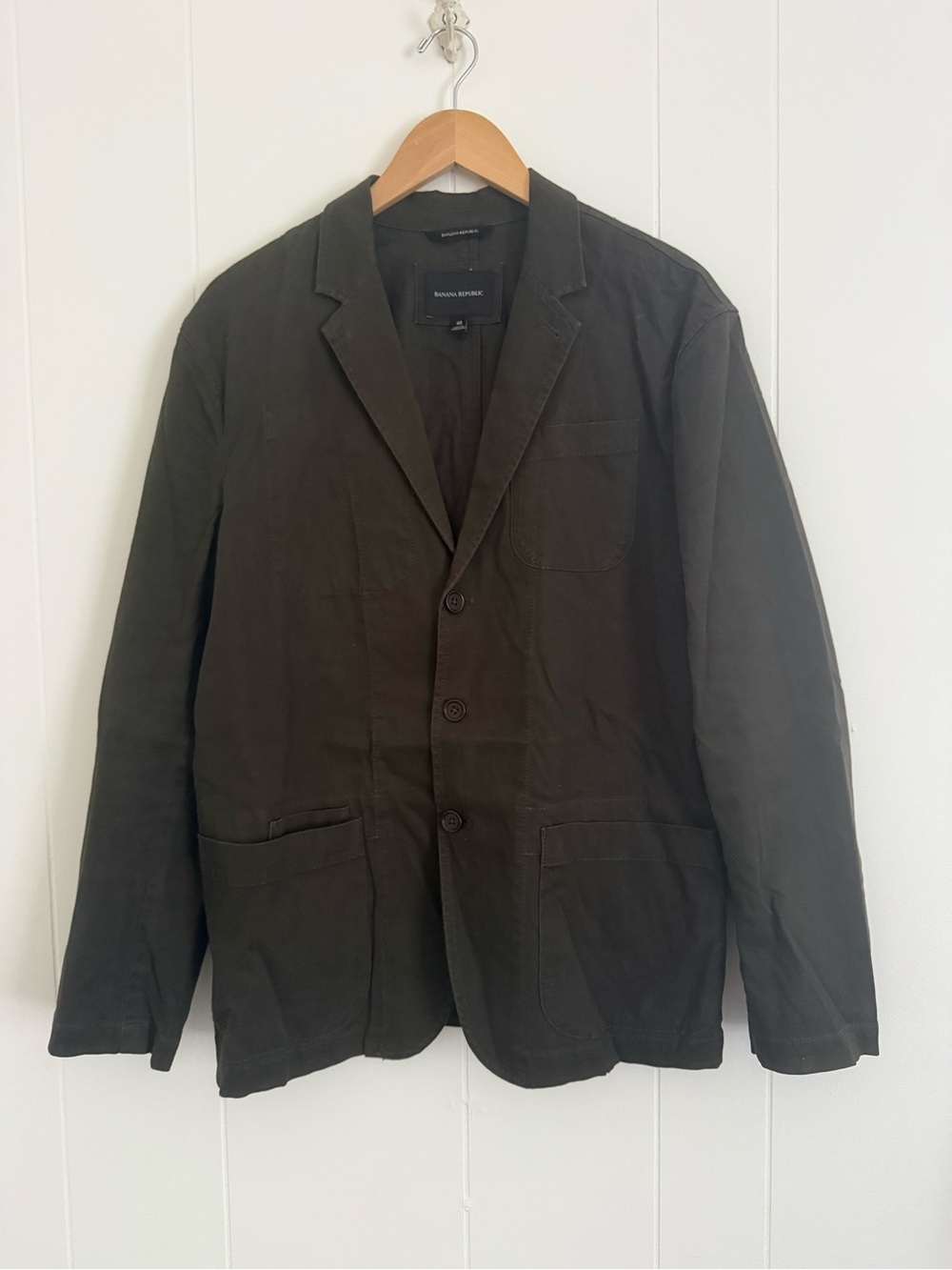 Banana Republic Men's Dark Olive Green Casual Blazer